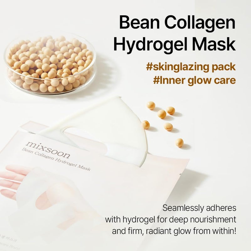 mixsoon Bean Collagen Hydrogel Mask Hydration All-In-One Firming, Soothing Gel Formula Face Mask for Radiant, Smooth Skin Stocking Stuffers 35g / 1.18 fl.oz. (5ea) Korean Glass Skin Care - Image 2